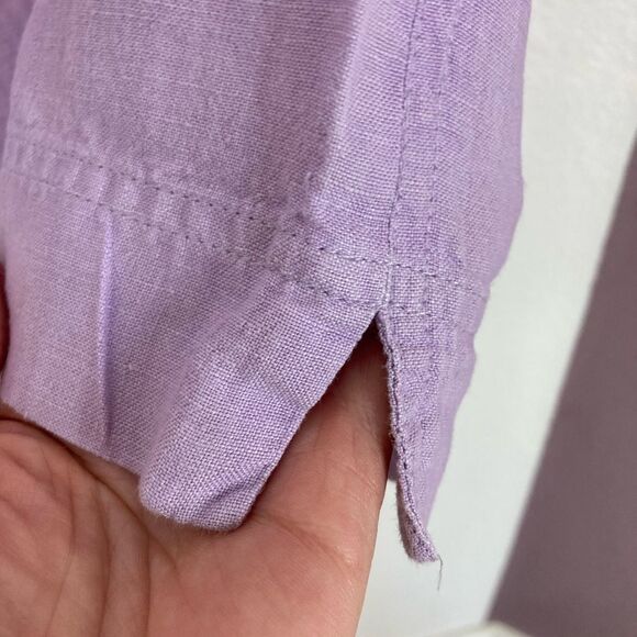 Linden Hill High Waist Cropped Linen Trousers w/ matching tie belt - Picture 5 of 9